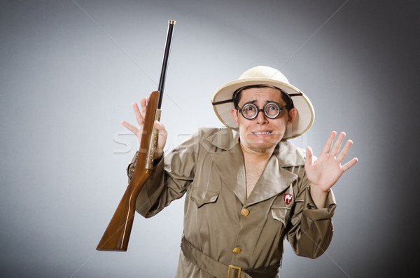 Funny hunter in hunting concept Stock photo © Elnur