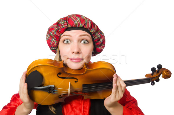 Divertente donna abbigliamento violino ragazza uomo Foto d'archivio © Elnur