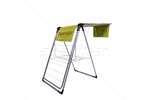 Collapsible clotheshorse isolated on the white background Stock photo © Elnur