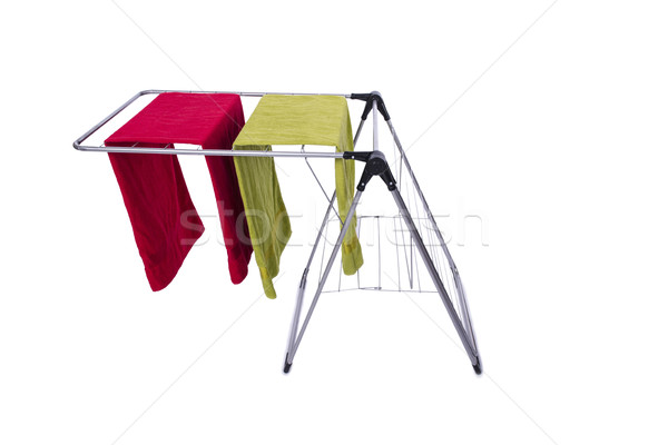 The collapsible clotheshorse isolated on the white background Stock photo © Elnur