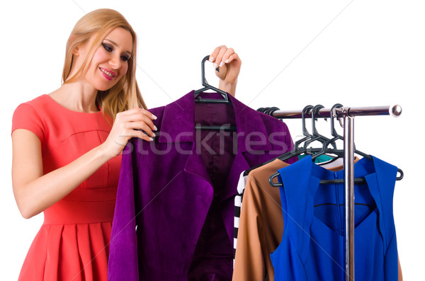 Vrouw kleding geïsoleerd witte glimlach kamer Stockfoto © Elnur