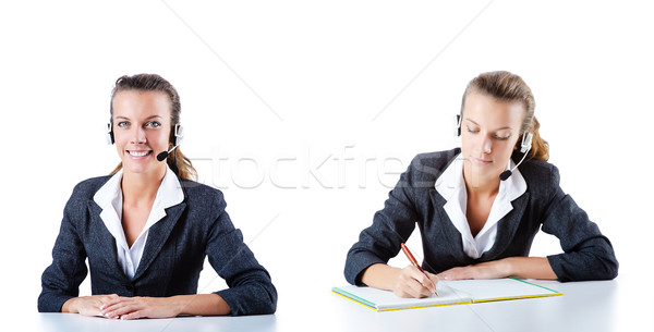 Call center assistant responding to calls Stock photo © Elnur