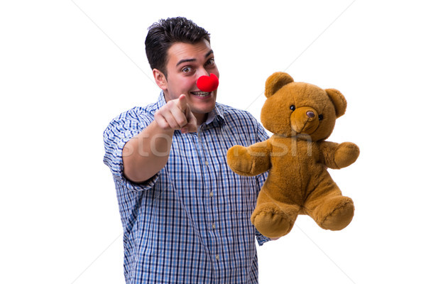 Funny clown człowiek miękkie miś zabawki Zdjęcia stock © Elnur