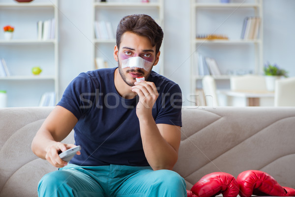 Young man defeated in sports game suffered loss with broken blee Stock photo © Elnur