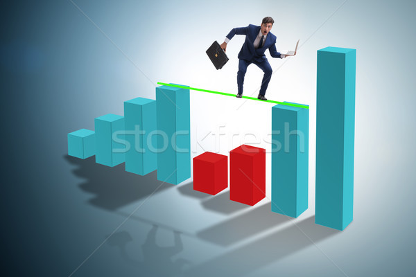 Stock foto: Jungen · Geschäftsmann · Business · bar · Charts · Mann
