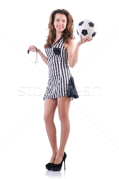 Kobieta sędzia odizolowany biały strony sportu Zdjęcia stock © Elnur