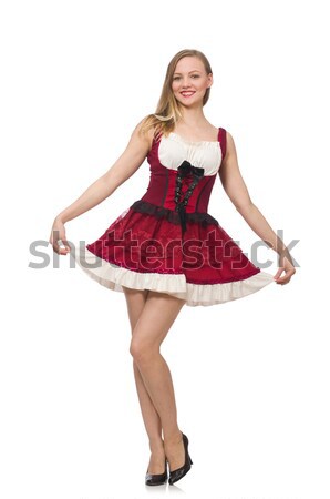 Stock photo: Oktoberfest concept with woman on white