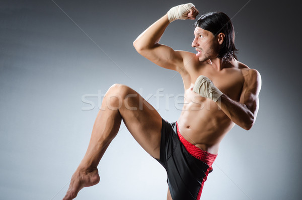 Arts martiaux lutteur formation main fitness boîte [[stock_photo]] © Elnur