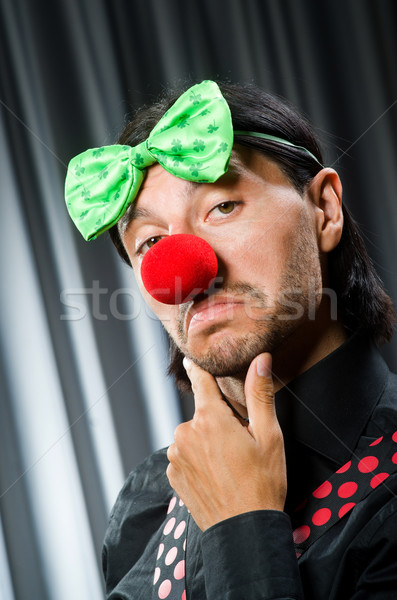 Vicces bohóc humoros függöny mosoly születésnap Stock fotó © Elnur