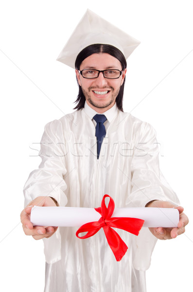 Young male student graduated from high school on white Stock photo © Elnur