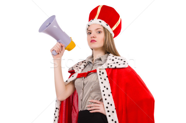 Foto stock: Rainha · empresário · alto-falante · engraçado · mulher · trabalhar