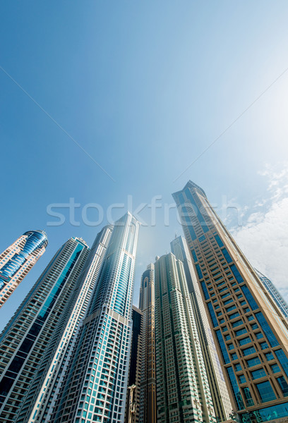 Tall Dubai Marina skyscrapers in UAE Stock photo © Elnur