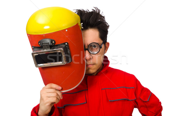 Funny welder isolated on white Stock photo © Elnur