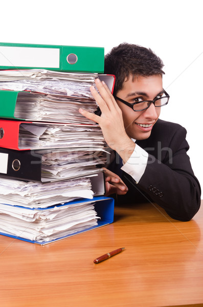 Busy businessman under work stress Stock photo © Elnur