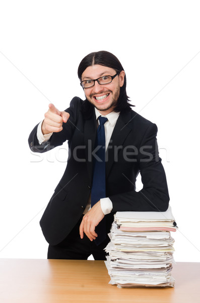Businessman overwhelmed and stressed from paperwork Stock photo © Elnur