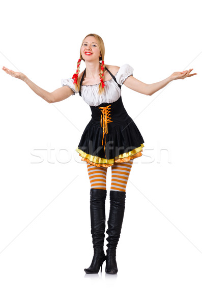 Woman in bavarian costume isolated on white Stock photo © Elnur