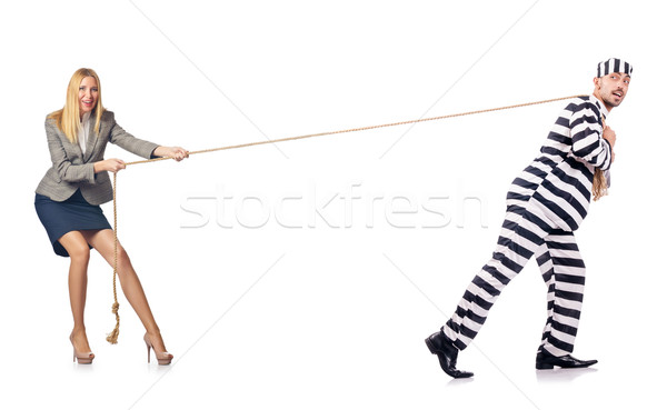 Businesswoman in tug of war concept Stock photo © Elnur