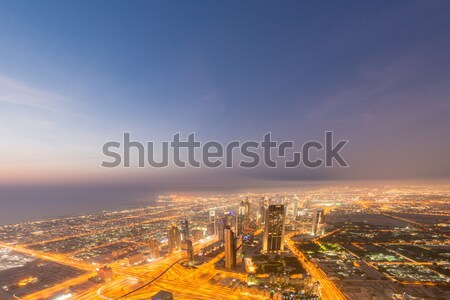 Panorama notte Dubai tramonto business ufficio Foto d'archivio © Elnur