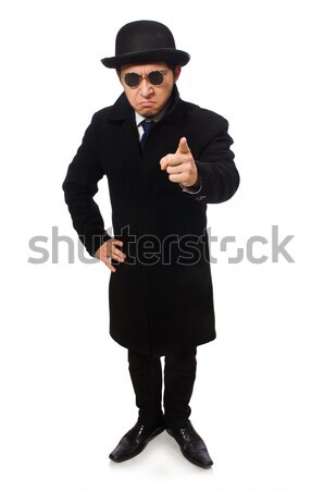 Man wearing black coat isolated on white Stock photo © Elnur