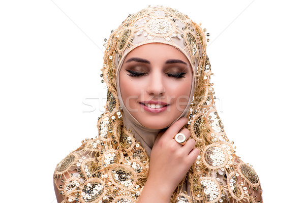 Stockfoto: Moslim · vrouw · mode · geïsoleerd · witte · schoonheid