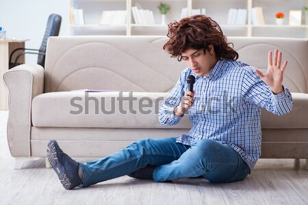 Man suffering from sick stomach and vomiting Stock photo © Elnur