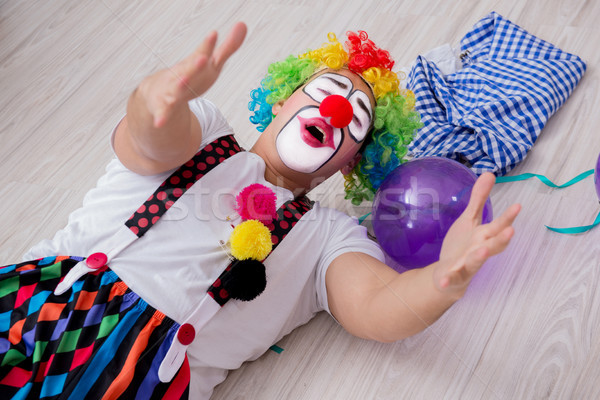 Drunk clown celebrating having a party at home Stock photo © Elnur
