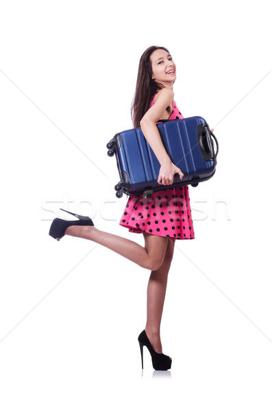 Young woman ready for summer vacation on white Stock photo © Elnur