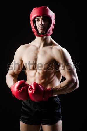 Stockfoto: Man · zwaard · gezicht · verf · sport · achtergrond