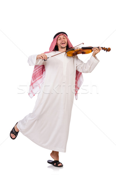 Arab férfi játszik fehér zene kéz Stock fotó © Elnur