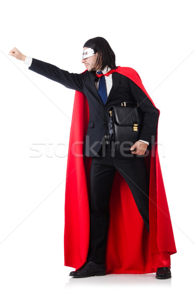 Stock photo: Man in red cover isolated on white