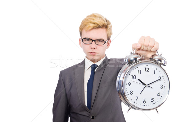 Businessman with clock isolated on white Stock photo © Elnur