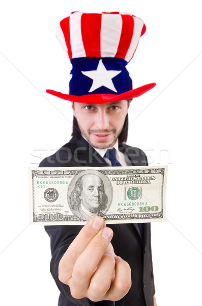 Man with american dollar and hat Stock photo © Elnur