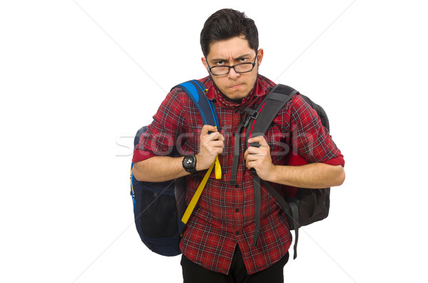 Stock photo: Young man with bags isolated on white