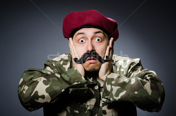 Funny soldier in military concept Stock photo © Elnur