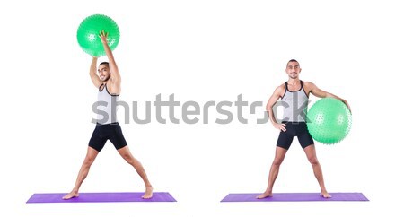 Set of photos with model and swiss ball Stock photo © Elnur