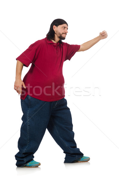 Overweight man isolated on the white Stock photo © Elnur