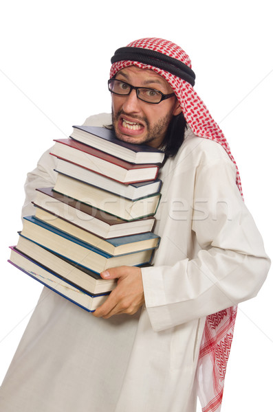 Arab om cărţi izolat alb carte Imagine de stoc © Elnur