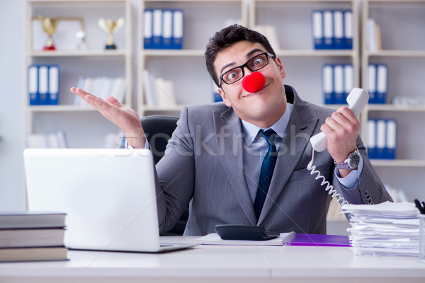 Clown businessman working  in the office Stock photo © Elnur