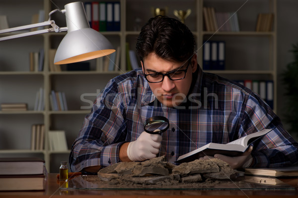 Trabalhando tarde noite escritório livro ciência Foto stock © Elnur