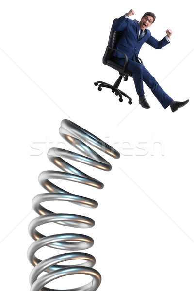 Businessman jumping from spring in promotion concept Stock photo © Elnur