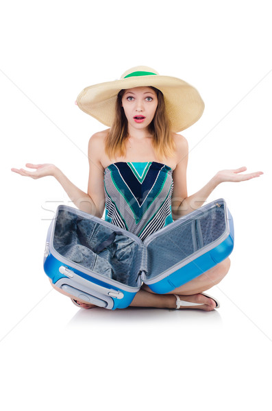 Woman with suitacases preparing for summer vacation Stock photo © Elnur