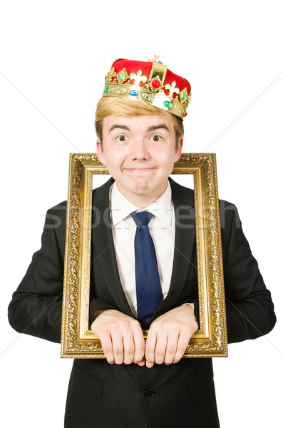 Man with picture frame isolated on the white Stock photo © Elnur