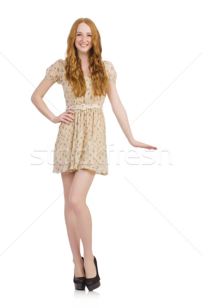 Kobieta odizolowany biały dziewczyna model piłka Zdjęcia stock © Elnur