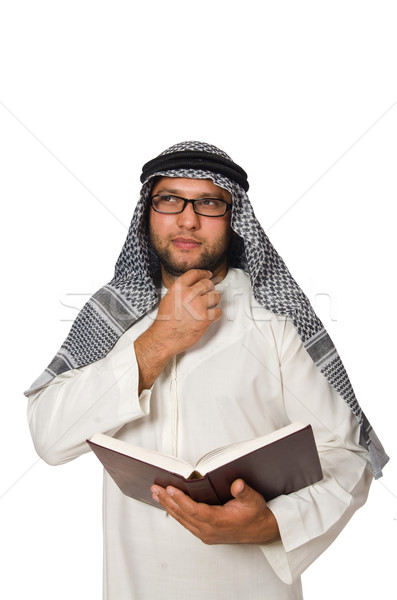 Emiraty człowiek odizolowany biały książki książek Zdjęcia stock © Elnur