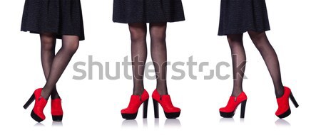 Femeie picioare izolat alb fată medic Imagine de stoc © Elnur