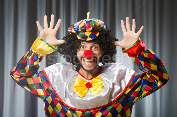 Funny clown in humorous concept against curtain Stock photo © Elnur