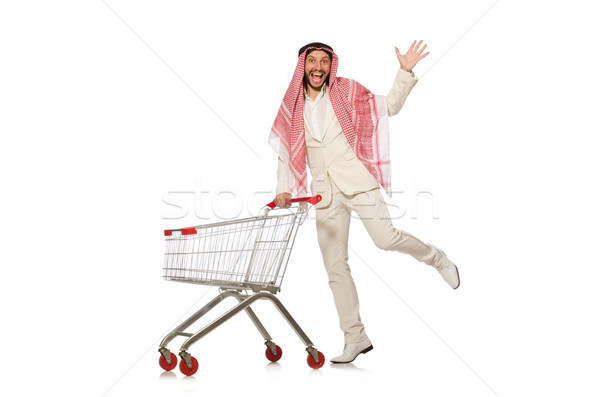 Arab om cumpărături izolat alb afaceri Imagine de stoc © Elnur