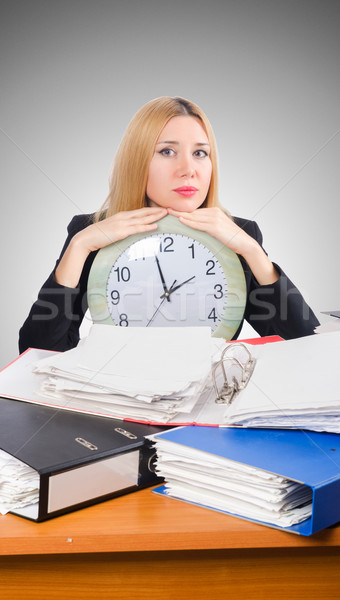 Stock photo: Woman under stree from too much work