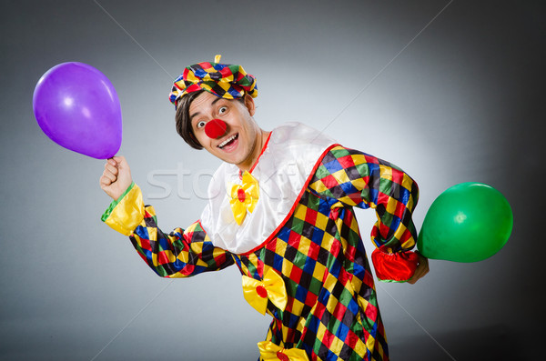 Funny Clown komisch Mann Spaß Regenbogen Stock foto © Elnur