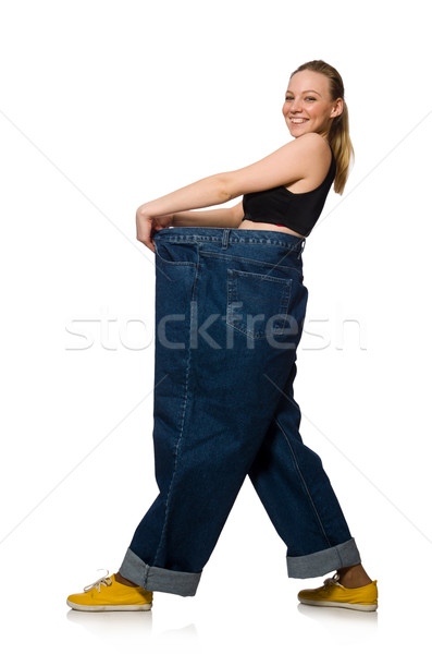 Сток-фото: диеты · большой · джинсов · белый · женщину · девушки